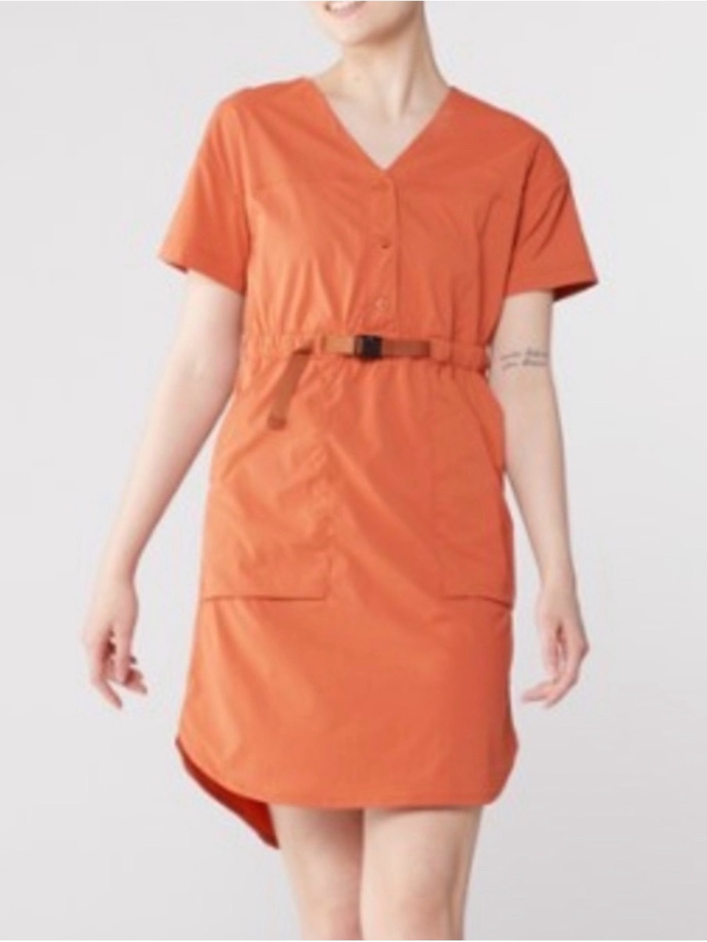 REI Co-op Orange Utility Travel Dress XS Adjustable Waist Outdoor Hiking
